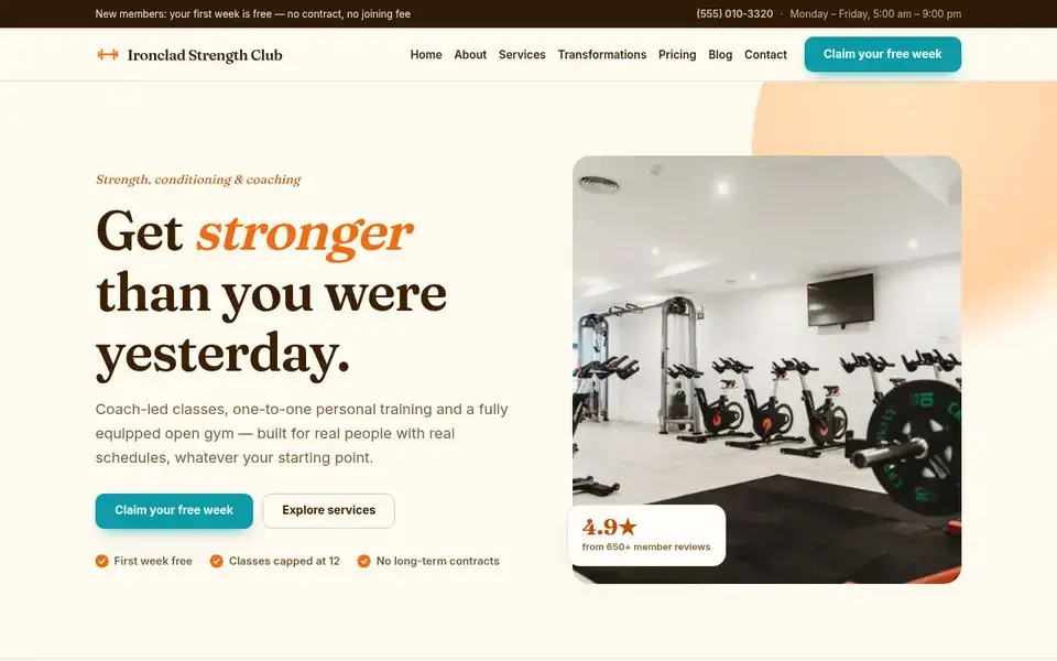 Citrus Editorial website design for fitness & gyms
