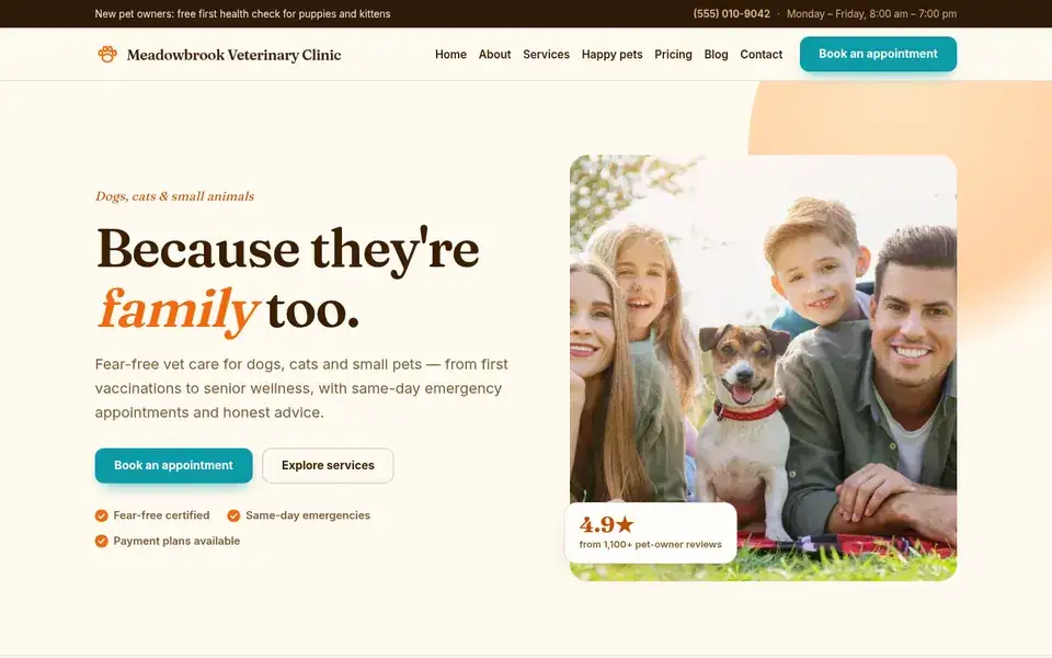 Citrus Editorial website design for veterinary & pets
