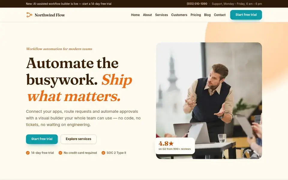 Citrus Editorial website design for saas & software