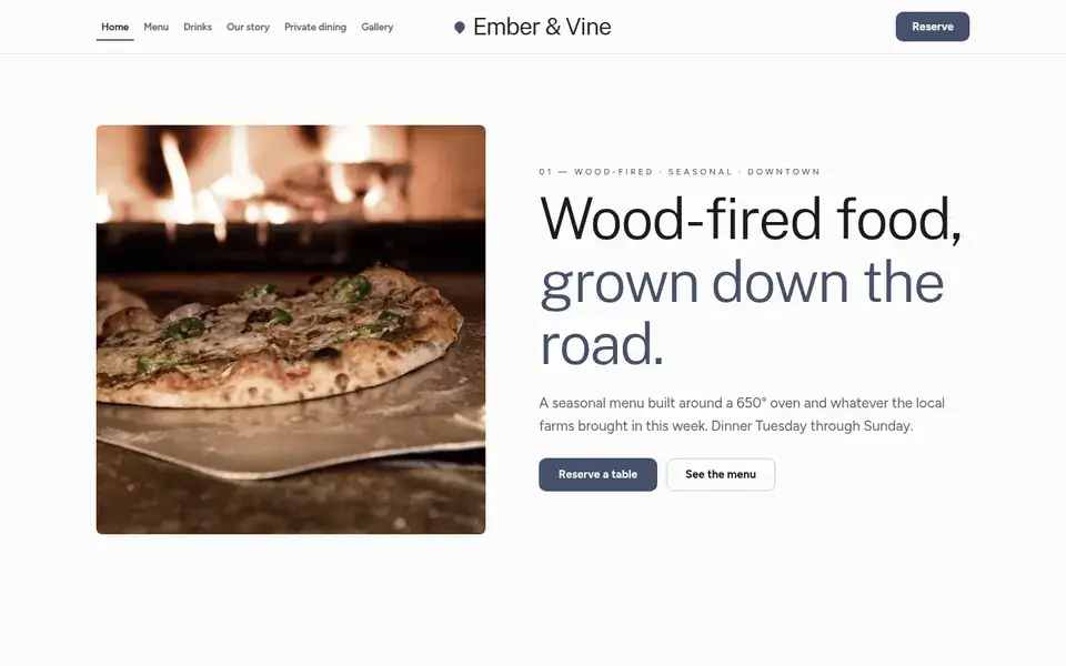 Plain Plate website design for restaurant & food