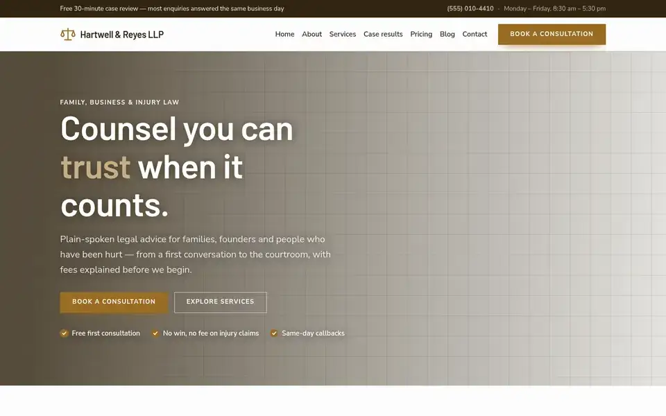 Docket Group website design for law firms