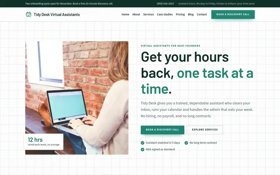 Steady Group website design for virtual assistants