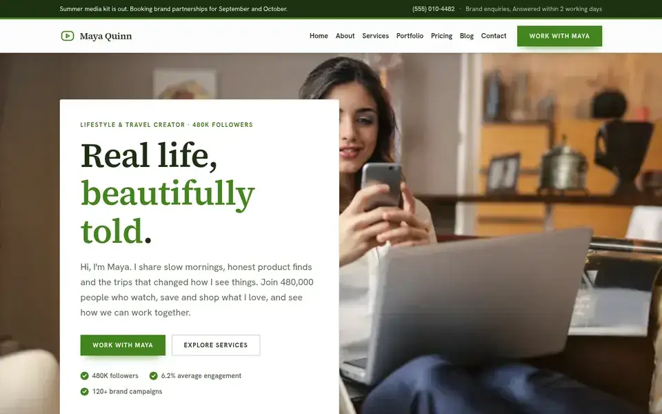 Spark Group website design for influencers & creators