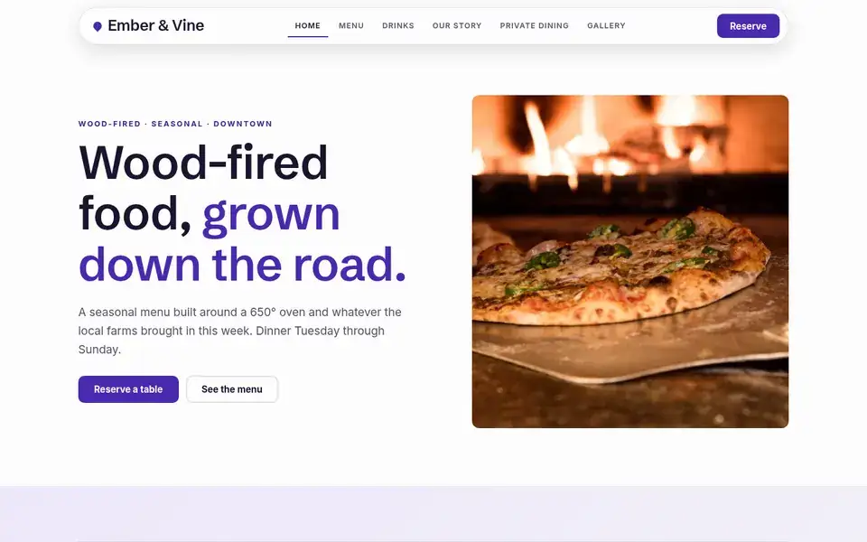 Dining Group Co website design for restaurant & food