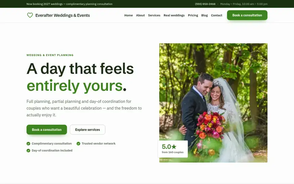Aisle Group website design for weddings & events