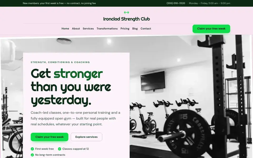 Sprint Portfolio website design for fitness & gyms