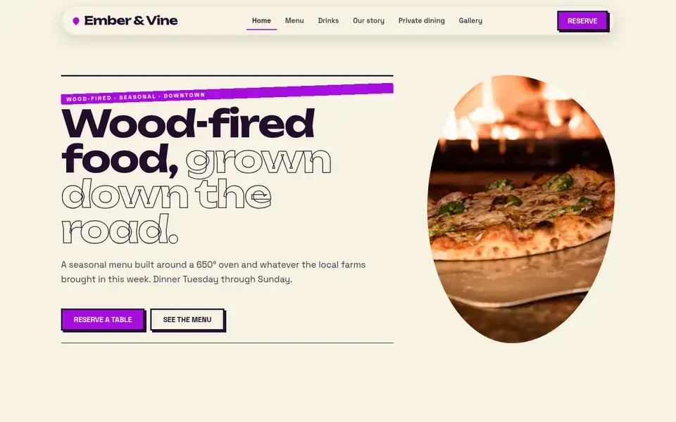 Chef's Portfolio website design for restaurant & food