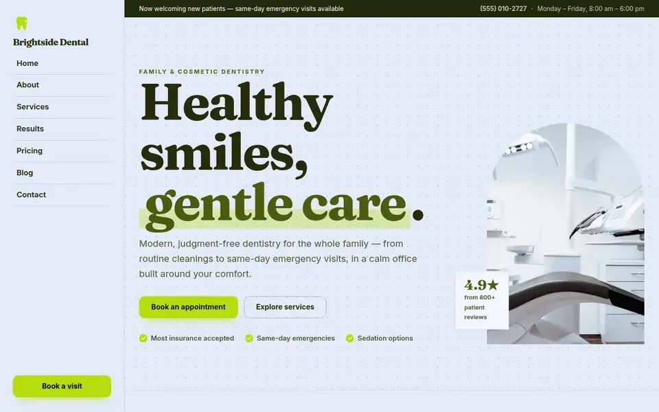Smile Studio Portfolio website design for dental & clinic