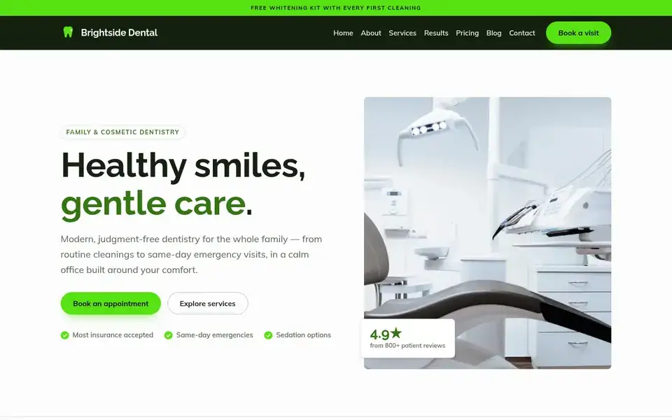 Smile Shop website design for dental & clinic