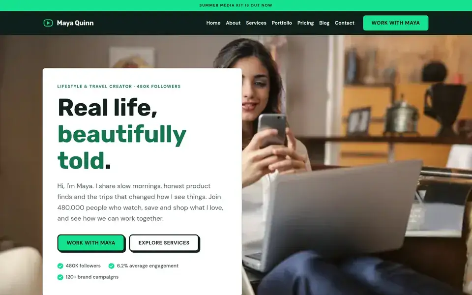 Bloom Shop website design for influencers & creators