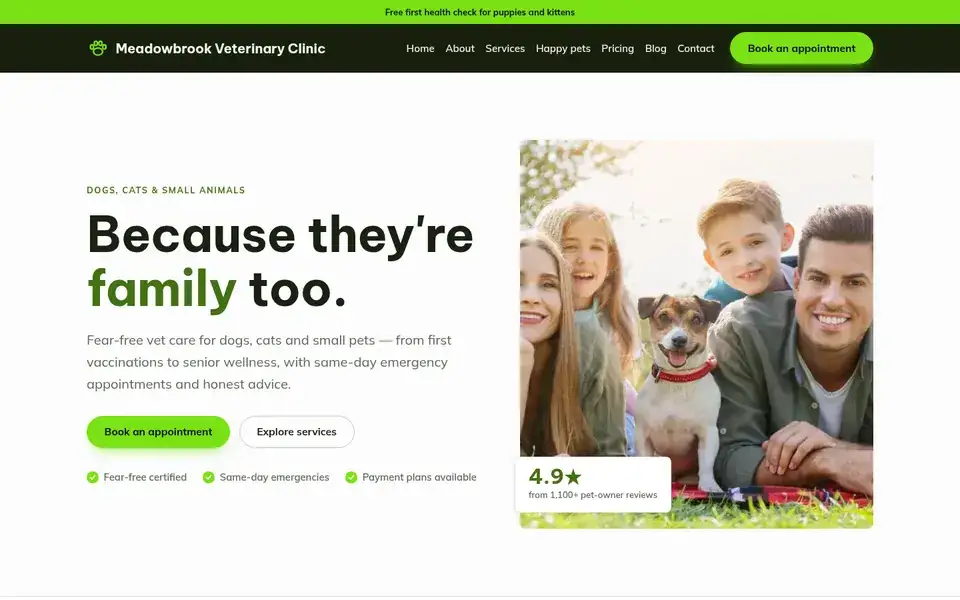 Purr Shop website design for veterinary & pets