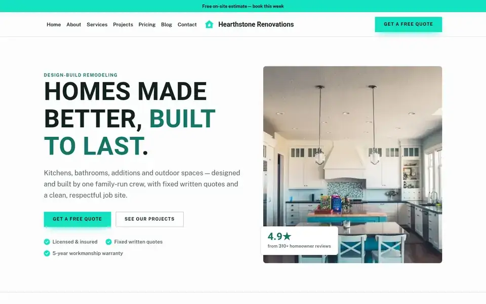 Tool Shed Shop website design for home services & contractors