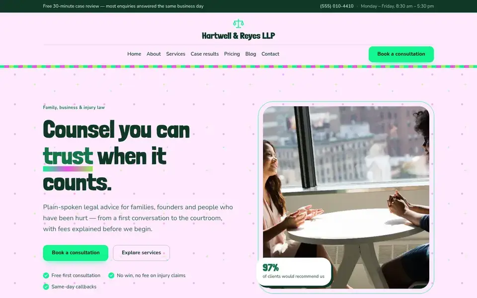 Advocate Party website design for law firms