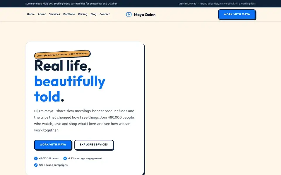 Story Party website design for influencers & creators