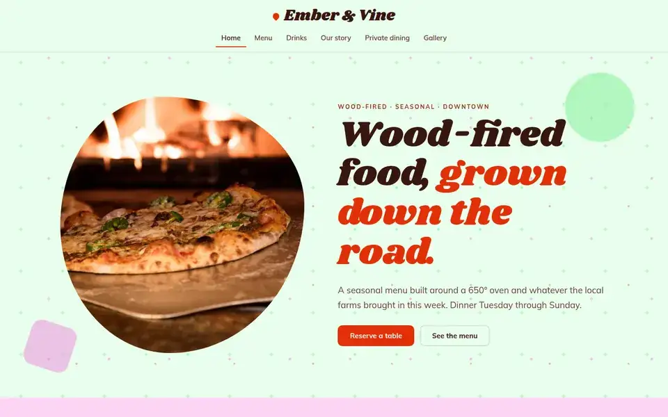 Sprinkle Kitchen website design for restaurant & food