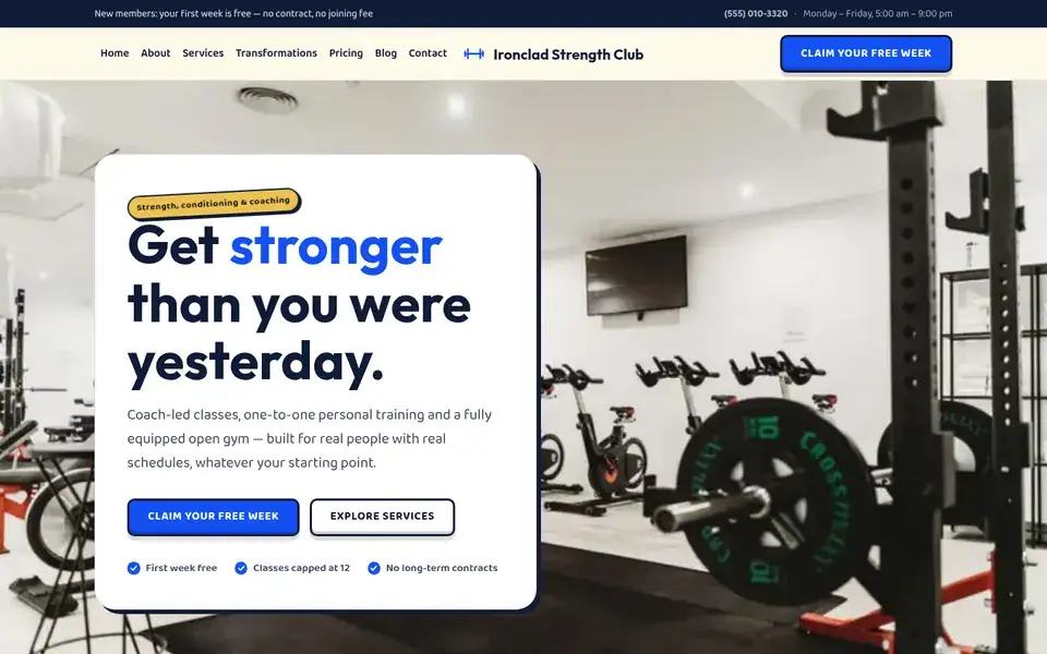 Lift Party website design for fitness & gyms