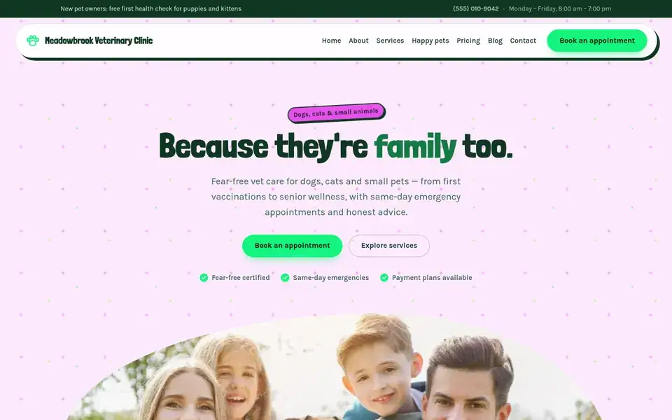 Fur Party website design for veterinary & pets