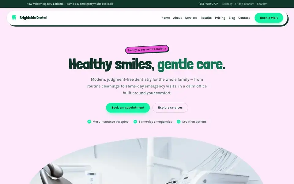 Tooth Fairy Fun website design for dental & clinic