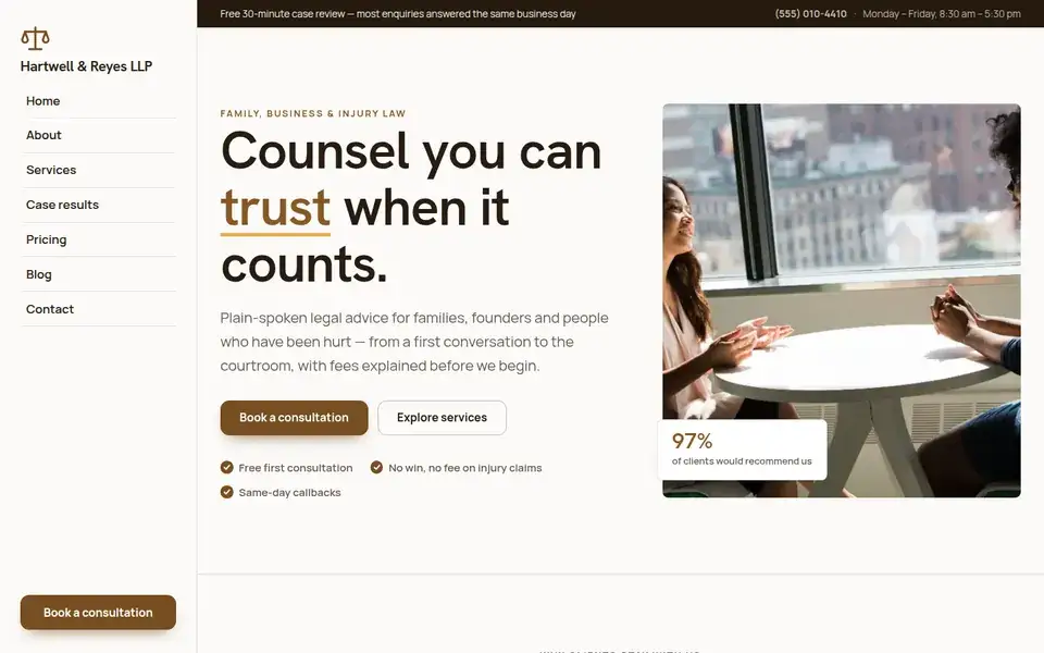 Sterling Counsel website design for law firms