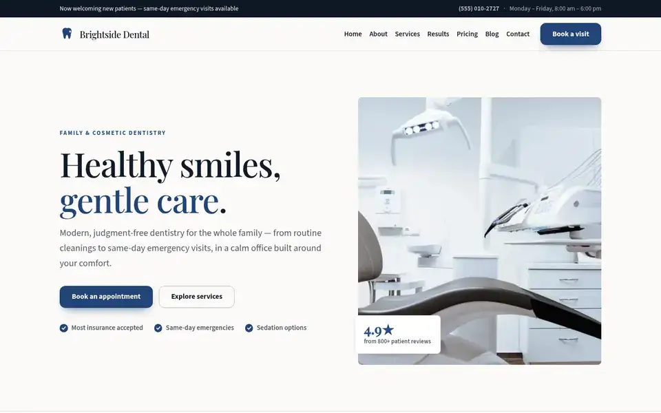 Ivory Practice website design for dental & clinic